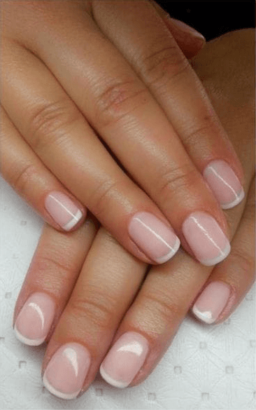 Nails after a French gel manicure at MSpa