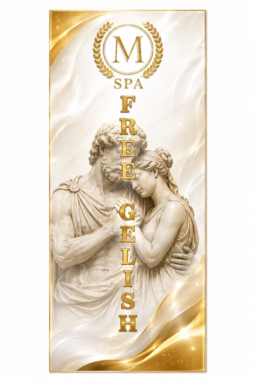 Free Gelish promotion artwork with classical statues